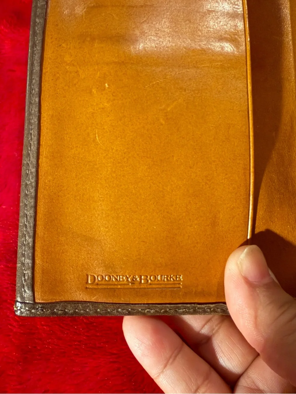 Dooney & Bourke Vintage DB Monogram Trifold Wallet Brown